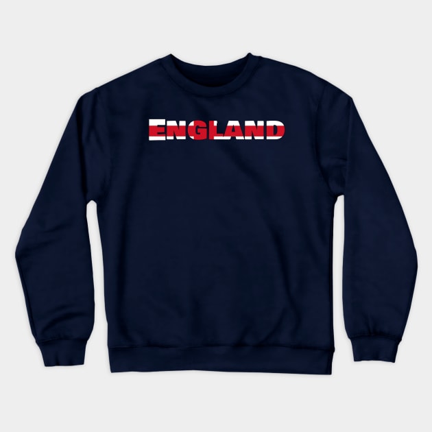 England Flag Logo Text Crewneck Sweatshirt by ElevenGraphics